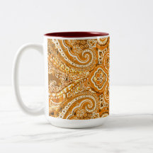 Motivo Paisley Dourado Monocromático