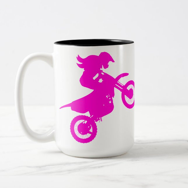 Caneca De Café Em Dois Tons Moto Dirt (Esquerda)