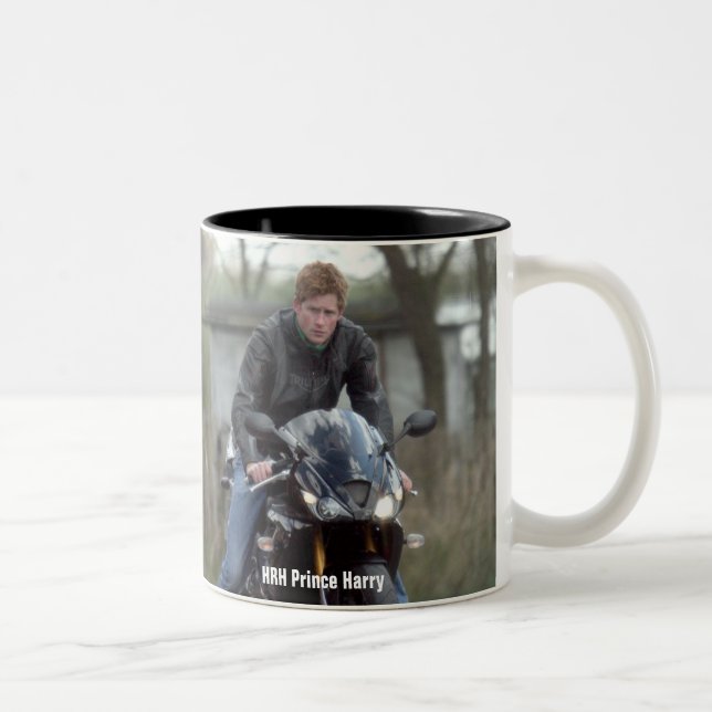 Caneca De Café Em Dois Tons Moto Príncipe Harry (Direita)