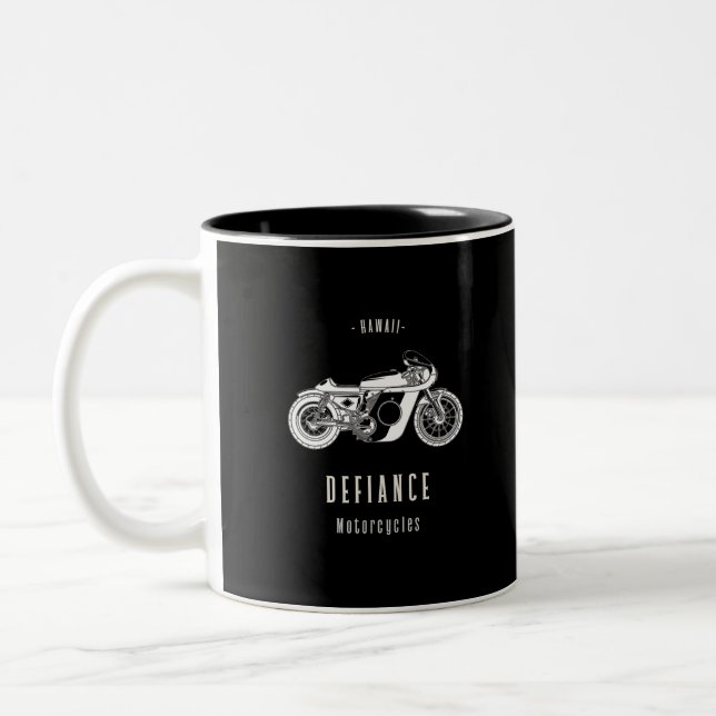 Caneca De Café Em Dois Tons Motocicleta (Esquerda)
