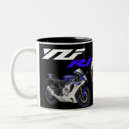 Caneca De Café Em Dois Tons Motocicleta Blue R1