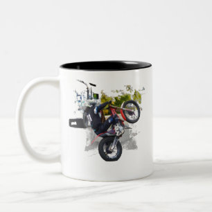 Caneca De Café Em Dois Tons Motocross de Moto de Trampolim Faça seu Gás