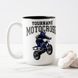 Caneca De Café Em Dois Tons Motocross Dirt Bike Racing Personalizado