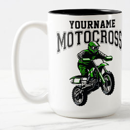 Caneca De Café Em Dois Tons Motocross Dirt Bike Racing Personalizado