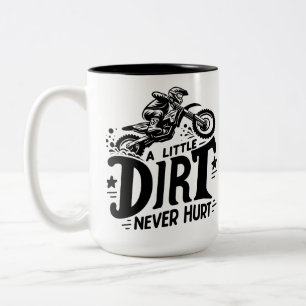 Caneca De Café Em Dois Tons Motocross - Um pouco de sujeira nunca machucou