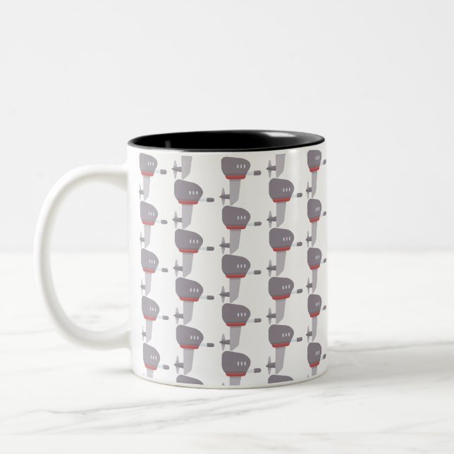 Caneca De Café Em Dois Tons Motor de barco (Esquerda)