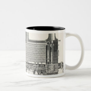 Caneca De Café Em Dois Tons Motor locomotivo, gravado por J.W. Lowry