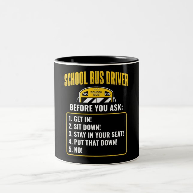 Caneca De Café Em Dois Tons Motorista de Ônibus Engraçado (Centro)