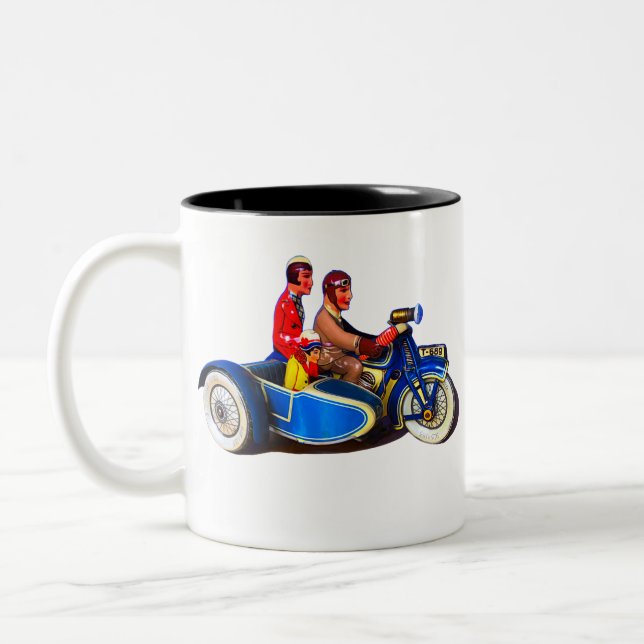 CANECA DE CAFÉ EM DOIS TONS MOTOROCICLO FRANCÊS RETRO + MUG SIDECAR (Esquerda)