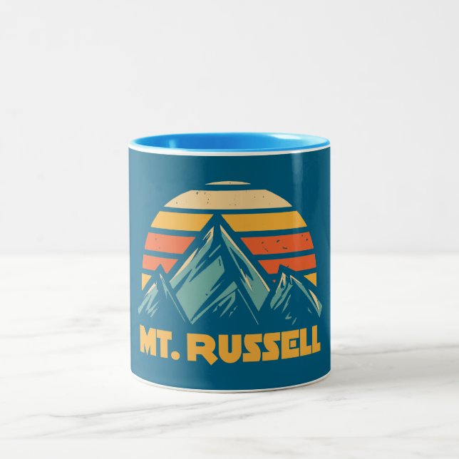 Caneca De Café Em Dois Tons Mount Russell California Retro Turquoise (Centro)