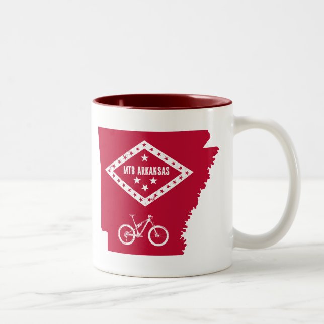 Caneca De Café Em Dois Tons Mountain Bike Arkansas (Direita)