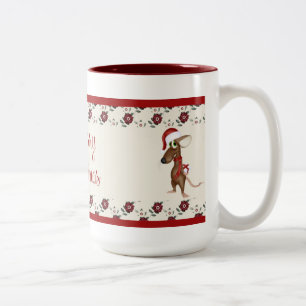 Caneca De Café Em Dois Tons Mouse de Natal Mug