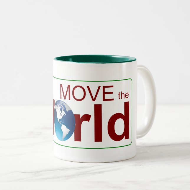Caneca De Café Em Dois Tons Mover o mundo - Mug (Frente Esquerda)