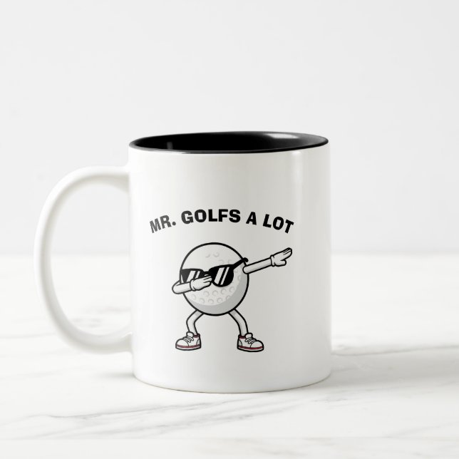 Caneca De Café Em Dois Tons MR. GOLFS A LOT,Funny Golf (Esquerda)