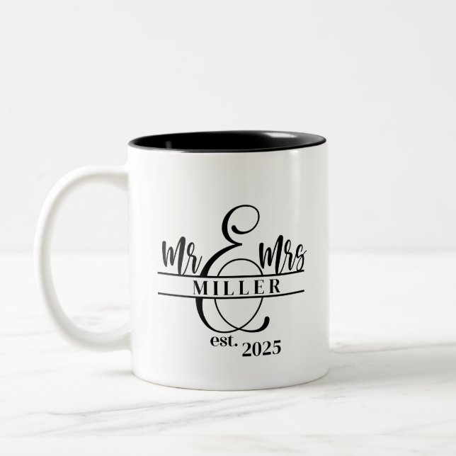 Caneca De Café Em Dois Tons Mr. & Mrs. Coffee Mug (Esquerda)