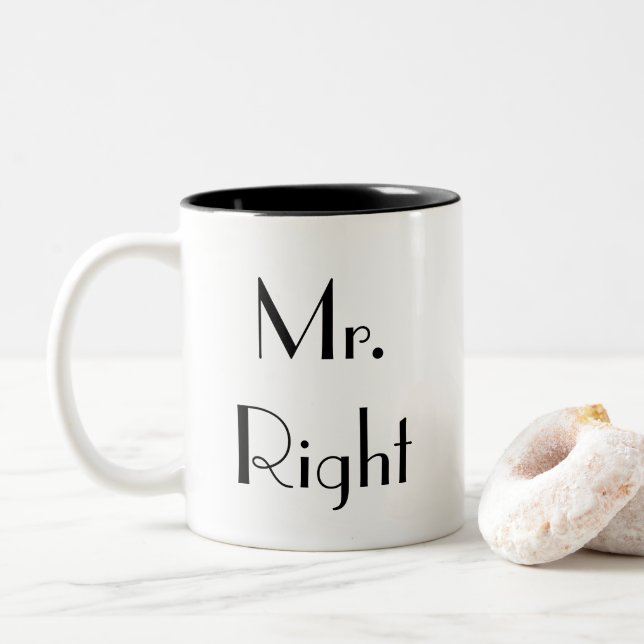 Caneca De Café Em Dois Tons Mr. Right Mug (Com Donut)