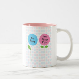 Caneca De Café Em Dois Tons mrs. right mug