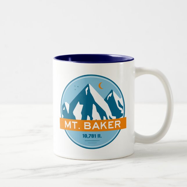 Caneca De Café Em Dois Tons Mt. Baker Washington Stars Moon (Direita)