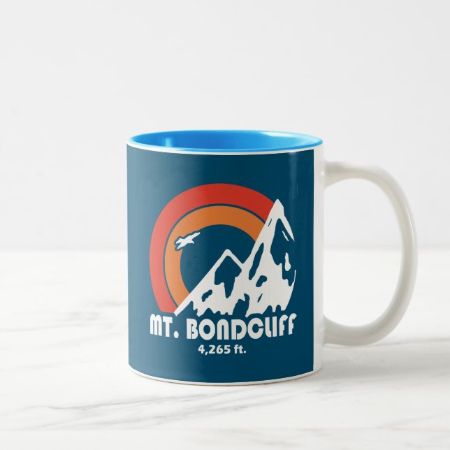 Caneca De Café Em Dois Tons Mt. Bondcliff New Hampshire Sol Águia (Direita)