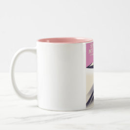 Caneca De Café Em Dois Tons Mt. Hotham, poster de esqui dos Alpes Vitorianos.