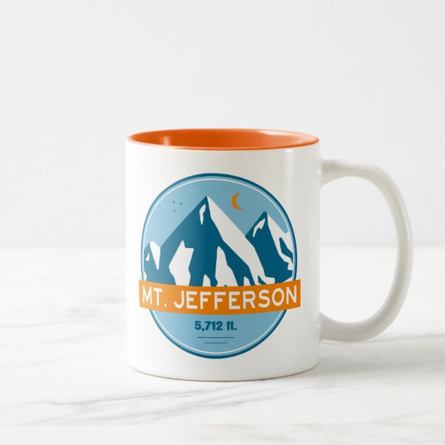 Caneca De Café Em Dois Tons Mt. Jefferson New Hampshire Stars Moon (Direita)