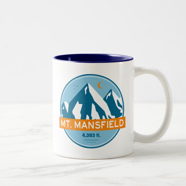 Caneca De Café Em Dois Tons Mt. Mansfield Vermont Stars Moon (Direita)