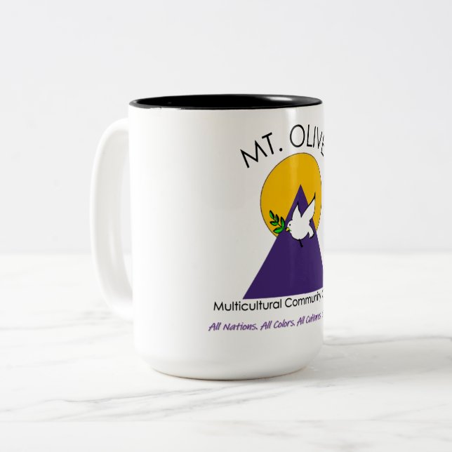 Caneca De Café Em Dois Tons Mt. Oliva De Dois Toneladas (Frente Esquerda)