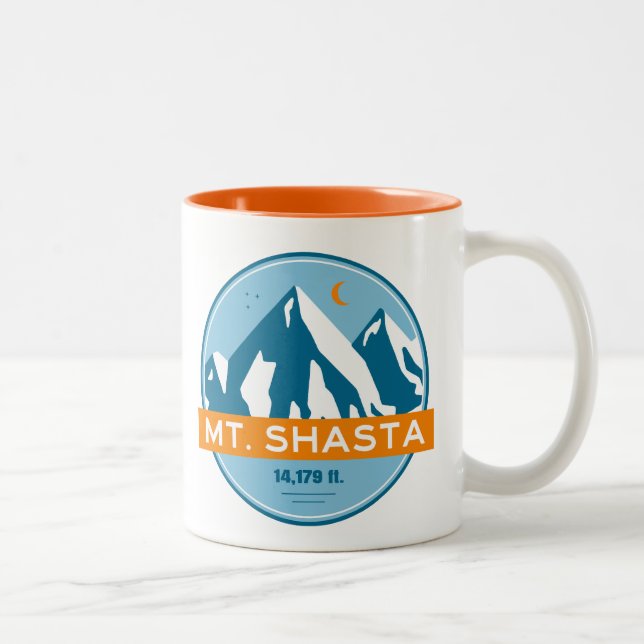 Caneca De Café Em Dois Tons Mt. Shasta California Stars Moon (Direita)