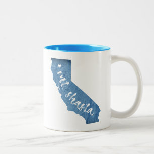 Caneca De Café Em Dois Tons Mt. Shasta California Wood Grain