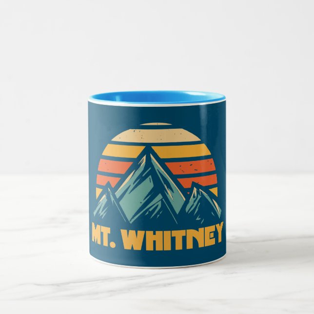 Caneca De Café Em Dois Tons Mt. Whitney California Retro Turquoise (Centro)