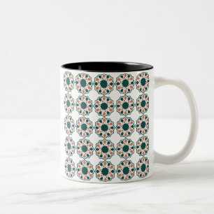 Caneca De Café Em Dois Tons Mubarak islâmico verde e rosa em árabe