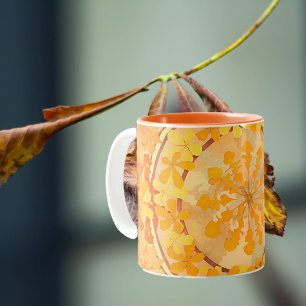 Caneca De Café Em Dois Tons Mucha - Folhagem do outono n.o 2 -1902