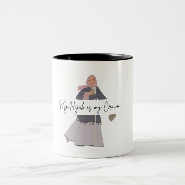 Caneca De Café Em Dois Tons Muçulmano Hijabi Coffee Mug (Centro)