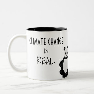 Caneca De Café Em Dois Tons Mudança Climática é Real Salve Nosso Planeta Panda