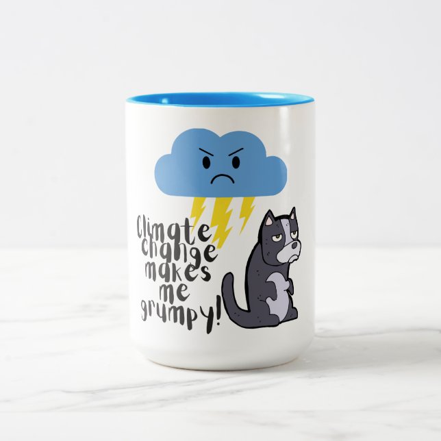 Caneca De Café Em Dois Tons Mudança climática - Taça Grumpy Mug (Centro)