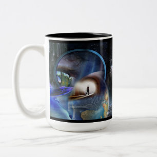 Caneca De Café Em Dois Tons Mudanças de Realidade