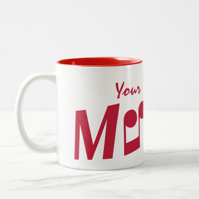 Caneca De Café Em Dois Tons Mudanças personalizadas de MÚSICA (Esquerda)