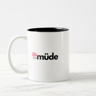 Caneca De Café Em Dois Tons Müde – Minimalist German Word Funny Coffee Mug