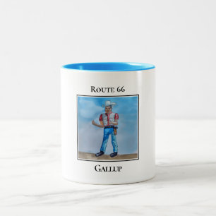 Caneca De Café Em Dois Tons Muffler Man, Rota 66, Gallup Novo México