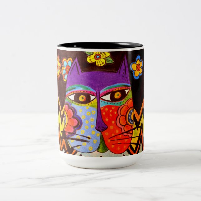 Caneca De Café Em Dois Tons Mug - 014 - Catface (Centro)