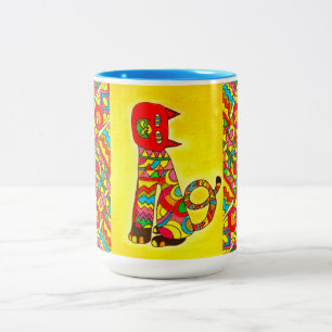 Caneca De Café Em Dois Tons Mug - 045 - Alebrije Cat