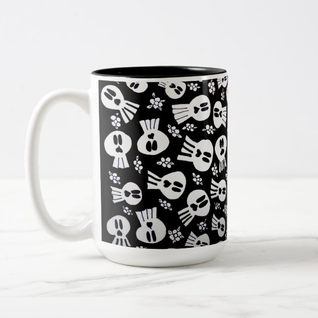 Caneca De Café Em Dois Tons Mug - 056 - Crânios (Esquerda)