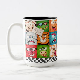 Caneca De Café Em Dois Tons Mug 10$ Faces V1