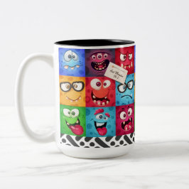 Caneca De Café Em Dois Tons Mug 10$ Faces V4