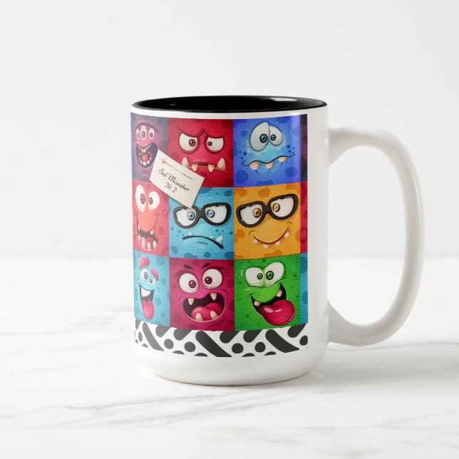 Caneca De Café Em Dois Tons Mug 10$ Faces V4 (Direita)