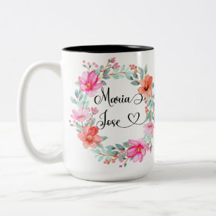 Caneca De Café Em Dois Tons Mug 15oz de Maria José (veja mais opções)