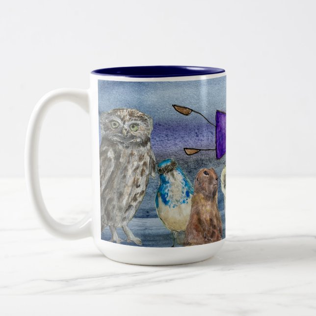 Caneca De Café Em Dois Tons Mug#2 Joanna Flying over Animals (Esquerda)