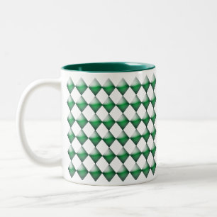 Caneca De Café Em Dois Tons Mug - 3 d Diamantes Verdes