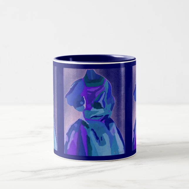 Caneca De Café Em Dois Tons Mug "A. Bolena Azul I" - Personalizável (Centro)