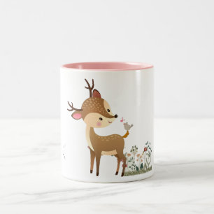 Caneca De Café Em Dois Tons Mug, amantes de veados fofos